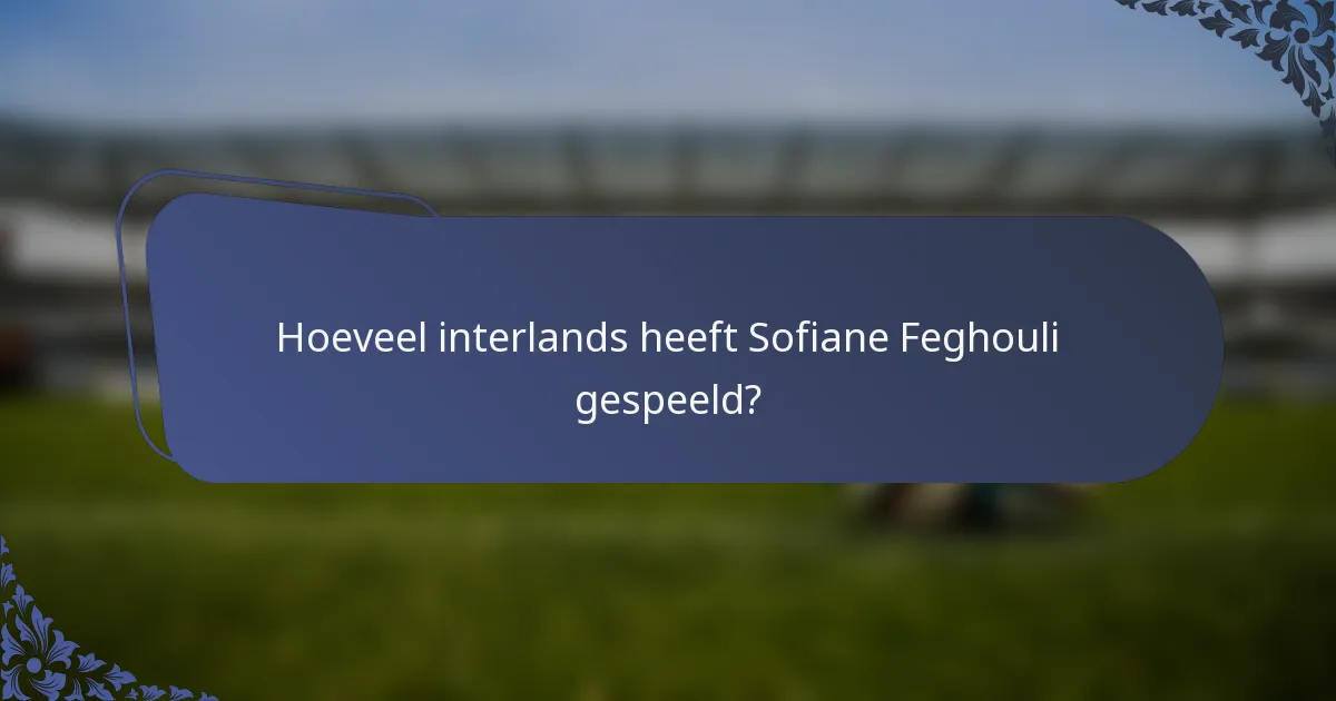 Hoeveel interlands heeft Sofiane Feghouli gespeeld?