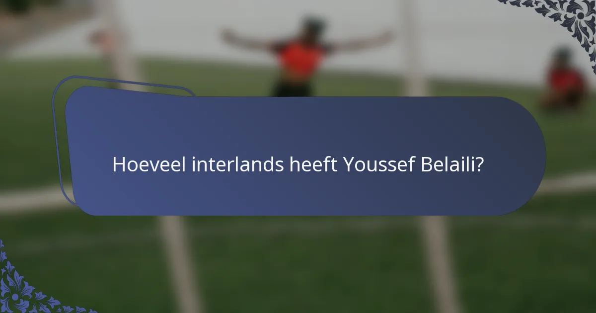 Hoeveel interlands heeft Youssef Belaili?