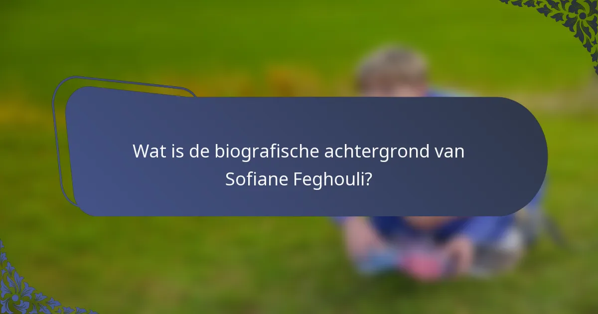 Wat is de biografische achtergrond van Sofiane Feghouli?