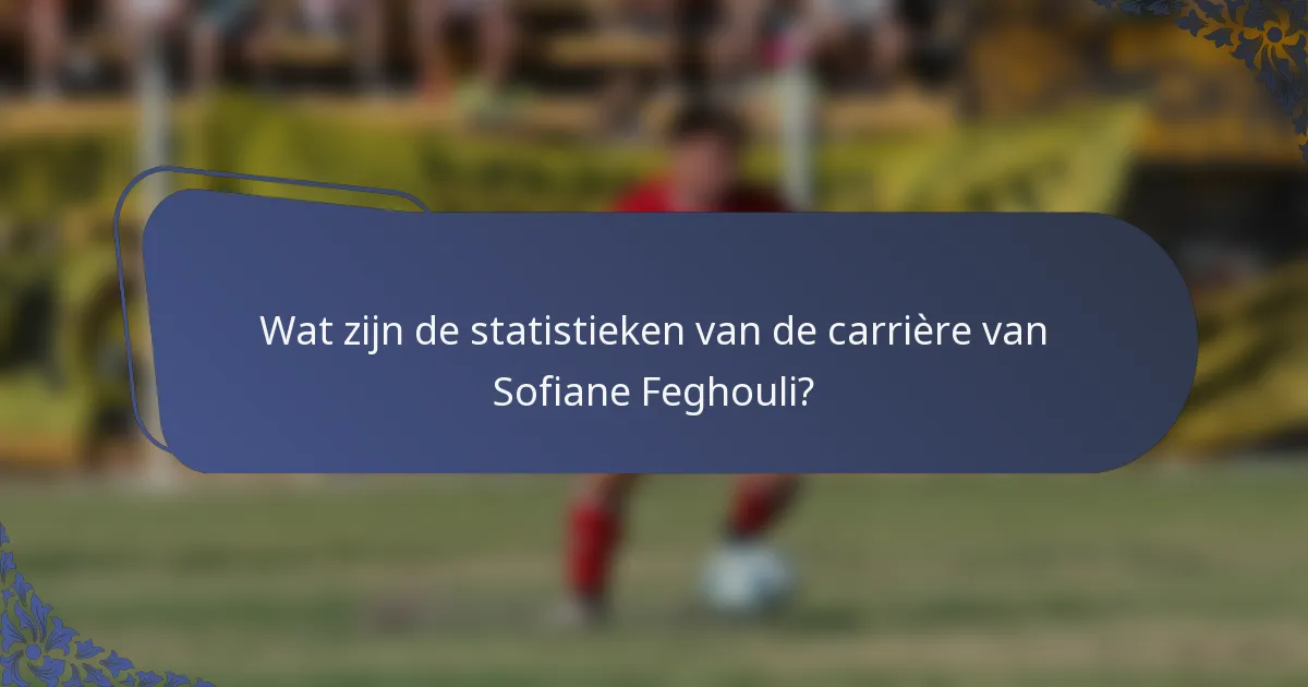 Wat zijn de statistieken van de carrière van Sofiane Feghouli?