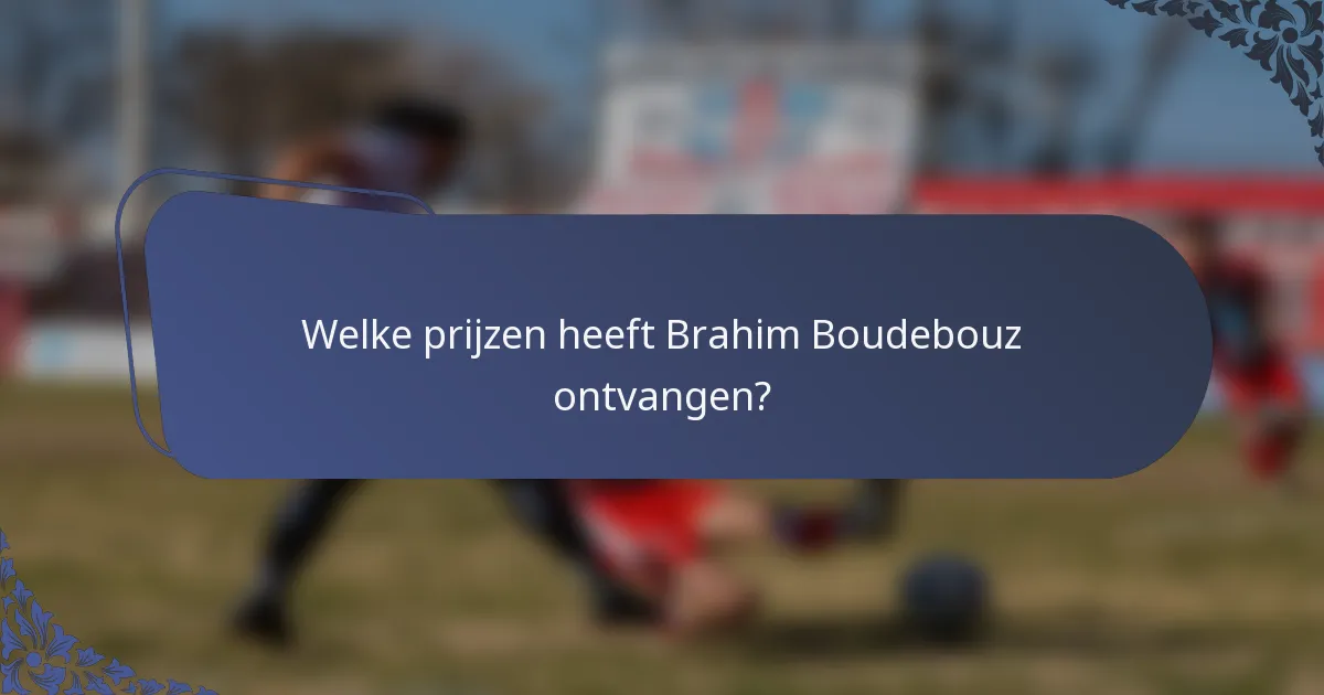 Welke prijzen heeft Brahim Boudebouz ontvangen?